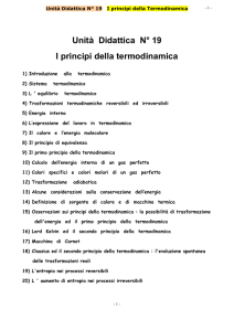 Unità Didattica N° 19 I principi della termodinamica