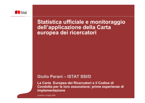 Statistica ufficiale e monitoraggio dell`applicazione della Carta
