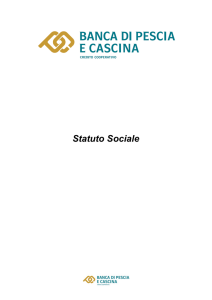 Statuto Sociale - Banca di Pescia