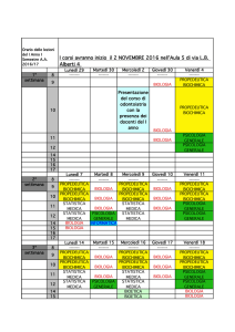 I corsi avranno inizio il 2 NOVEMBRE 2016 nell`Aula 5 di via L.B.