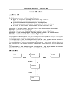 Analisi dei dati Modello E/R