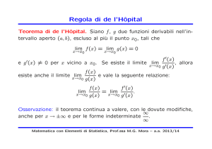 Regola di de l`Hôpital - Dipartimento di Matematica