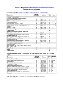 Laurea Magistrale in Scienze economiche e finanziarie