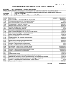 CONTO PREVENTIVO IN TERMINI DI CASSA