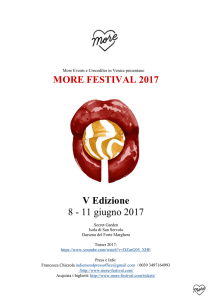 MORE FESTIVAL 2017 V Edizione 8 - 11 giugno