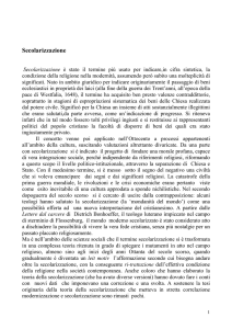 Secolarizzazione - Istituto Superiore di Scienze Religiose "Italo