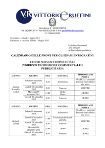 calendario delle prove per gli esami integrativi corso servizi