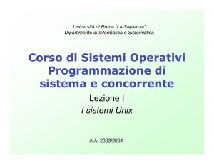 Corso di Sistemi Operativi Programmazione di sistema e concorrente