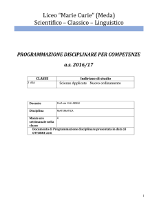 modello di programmazione disciplinare per competenze