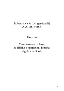 Informatica A (per gestionali) A.A. 2004/2005 Esercizi Cambiamenti