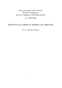 APPUNTI del CORSO di TEORIA dei CIRCUITI