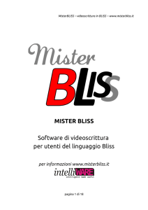 MISTER BLISS Software di videoscrittura per utenti del linguaggio