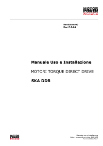 Manuale Uso e Installazione MOTORI TORQUE DIRECT DRIVE