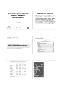 Il rischio biologico correlato alle attività di laboratorio: dati