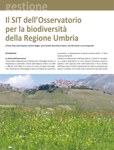 Il SIT dell`Osservatorio per la biodiversità della Regione Umbria
