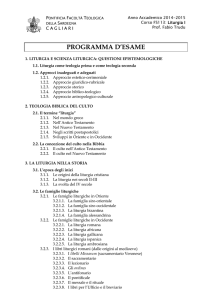 programma d`esame - Pontificia Facoltà Teologica della Sardegna