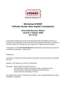 Workshop STOREP "Vilfredo Pareto: New English Translations"