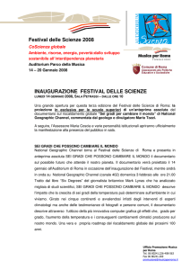 INAUGURAZIONE FESTIVAL DELLE SCIENZE Festival delle