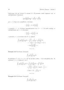 88 Roberto Tauraso - Analisi 2 Osserviamo che per trovare le