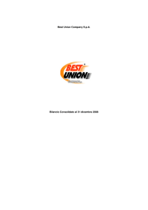 Best Union Company SpA Bilancio Consolidato al