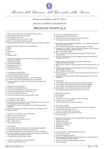 Medicina tropicale - Scuole di Specializzazione in Medicina