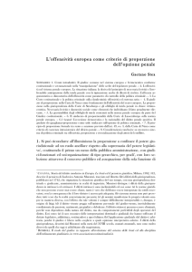 L`offensività europea come criterio di proporzione