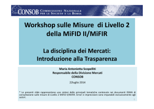 Workshop sulle Misure di Livello 2 della MiFID II/MiFIR