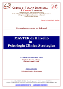 Programma Master di II livello in Psicologia Clinica Strategica