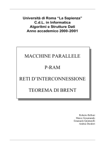macchine parallele p-ram reti d`interconnessione teorema di brent