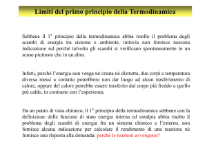 Il secondo principio della termodinamica Entropia