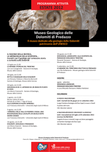 Programma Estate 2012 Museo Geologico di Predazzo