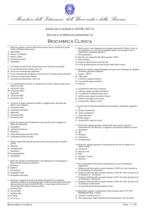 Biochimica Clinica - Scuole di Specializzazione in Medicina