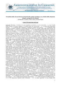 1 Il riordino delle circoscrizioni provinciali nella regione Sardegna