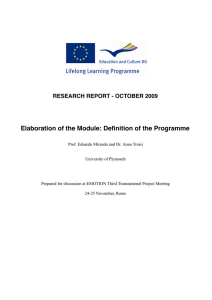 Elaboration of the Module: Definition of the Programme