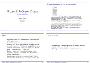 Il caso di Robinson Crusoe - Un`esercitazione