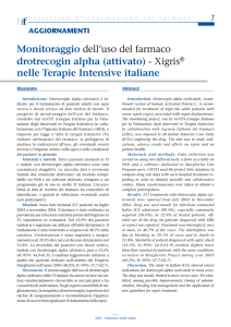 Monitoraggio dell`uso del farmaco drotrecogin alpha