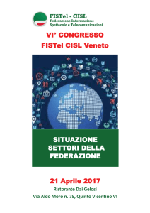 21 Aprile 2017Fistel VenetoSituazione settori della federazione