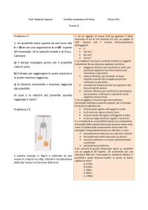 1. Un proiettile viene sparato da una torre alta h = 30 m con una