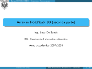 Array in Fortran 90 (seconda parte)