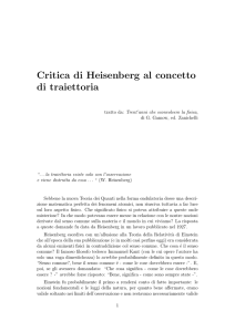 Critica di Heisenberg al concetto di traiettoria