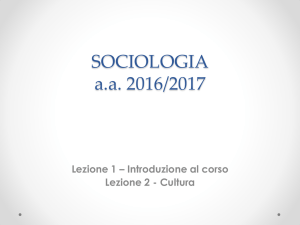 Sociologia - Introduzione al corso