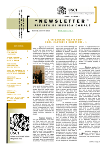 "Newsletter" - Rivista di Musica Corale di U.S.C.I Pavia