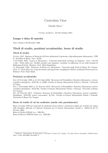 Curriculum dettagliato - Dipartimento di Matematica