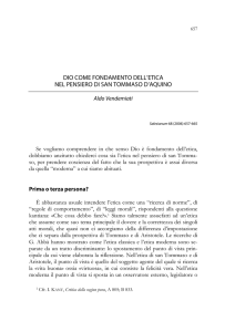 dio come fondamento dell`etica nel pensiero di san tommaso d`aquino