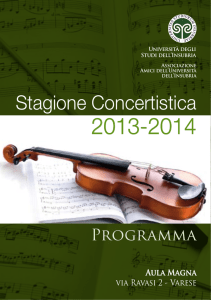 Stagione Concertistica di Ateneo - Programma completo A.A. 2013