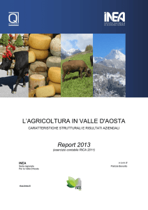 L`AGRICOLTURA IN VALLE D`AOSTA Report 2013 - INEA