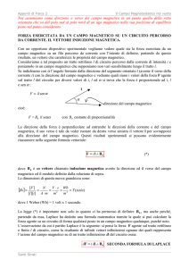 Noi assumiamo come direzione e verso del campo magnetico in un