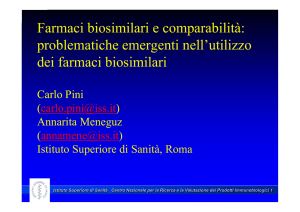 Farmaci biosimilari e comparabilità