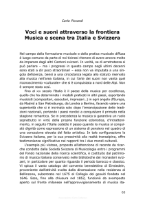 Voci e suoni attraverso la frontiera Musica e scena tra Italia e Svizzera