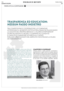 TRASPARENZA ED EDUCATION: NESSUN PASSO INDIETRO